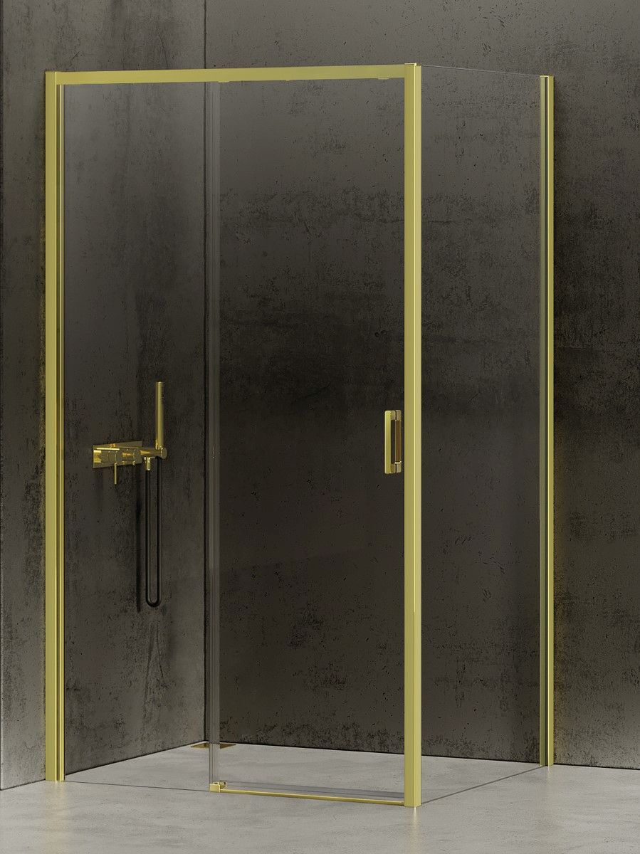 New Trendy Prime Light Gold zuhanykabin 160x80 cm négyszögletes arany fényes/átlátszó üveg D-0432A/D-0223B