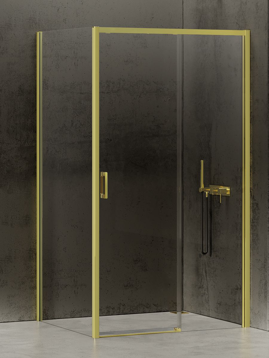 New Trendy Prime Light Gold zuhanykabin 130x70 cm négyszögletes arany fényes/átlátszó üveg D-0427A/D-0222B