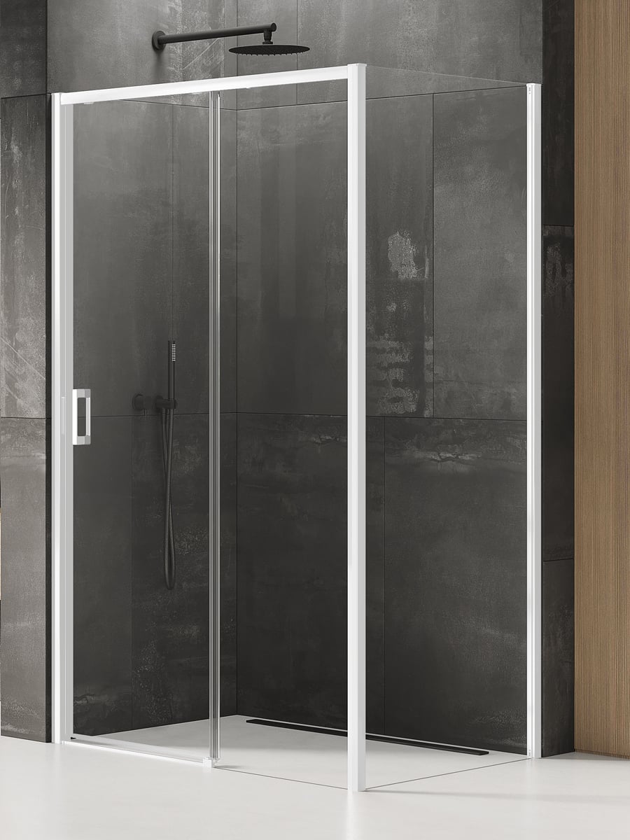 New Trendy Prime White zuhanykabin 100x80 cm négyszögletes fehér matt/átlátszó üveg K-1385