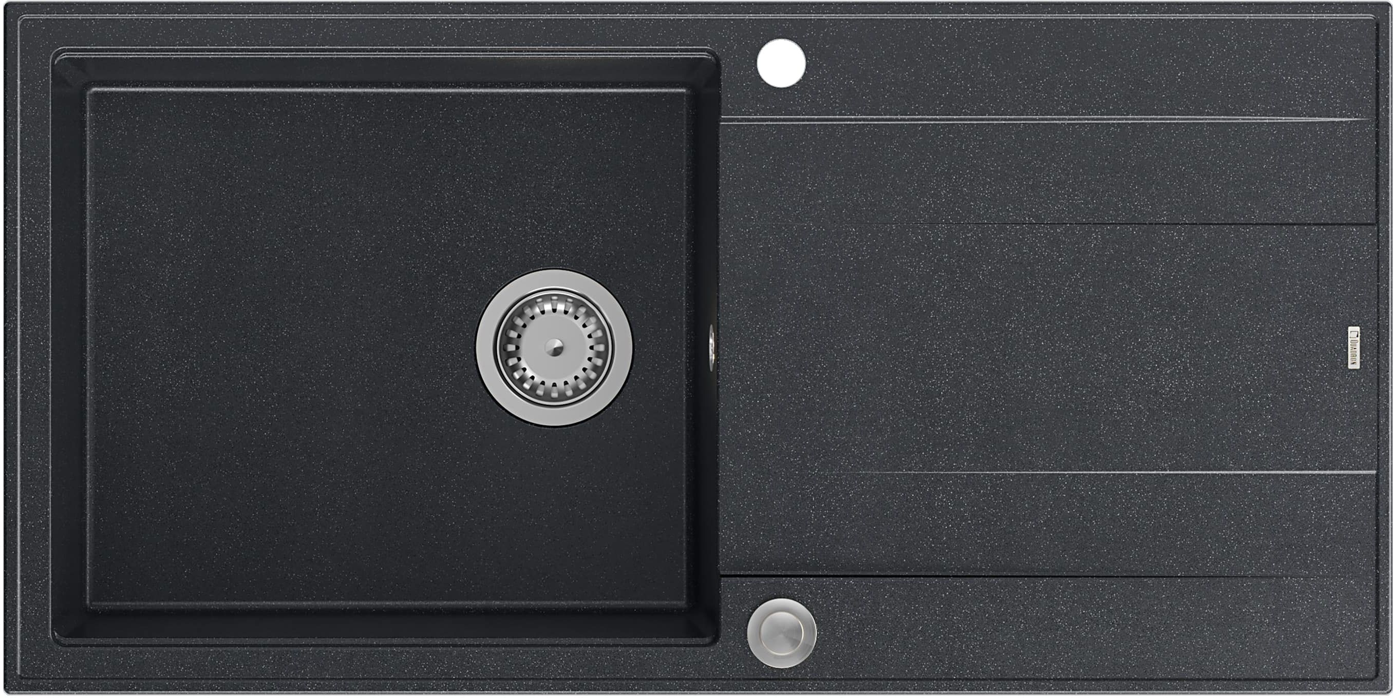 Quadron Evan graniteq mosogató 100x50 cm fekete HCQE10050U8_BS_P2O