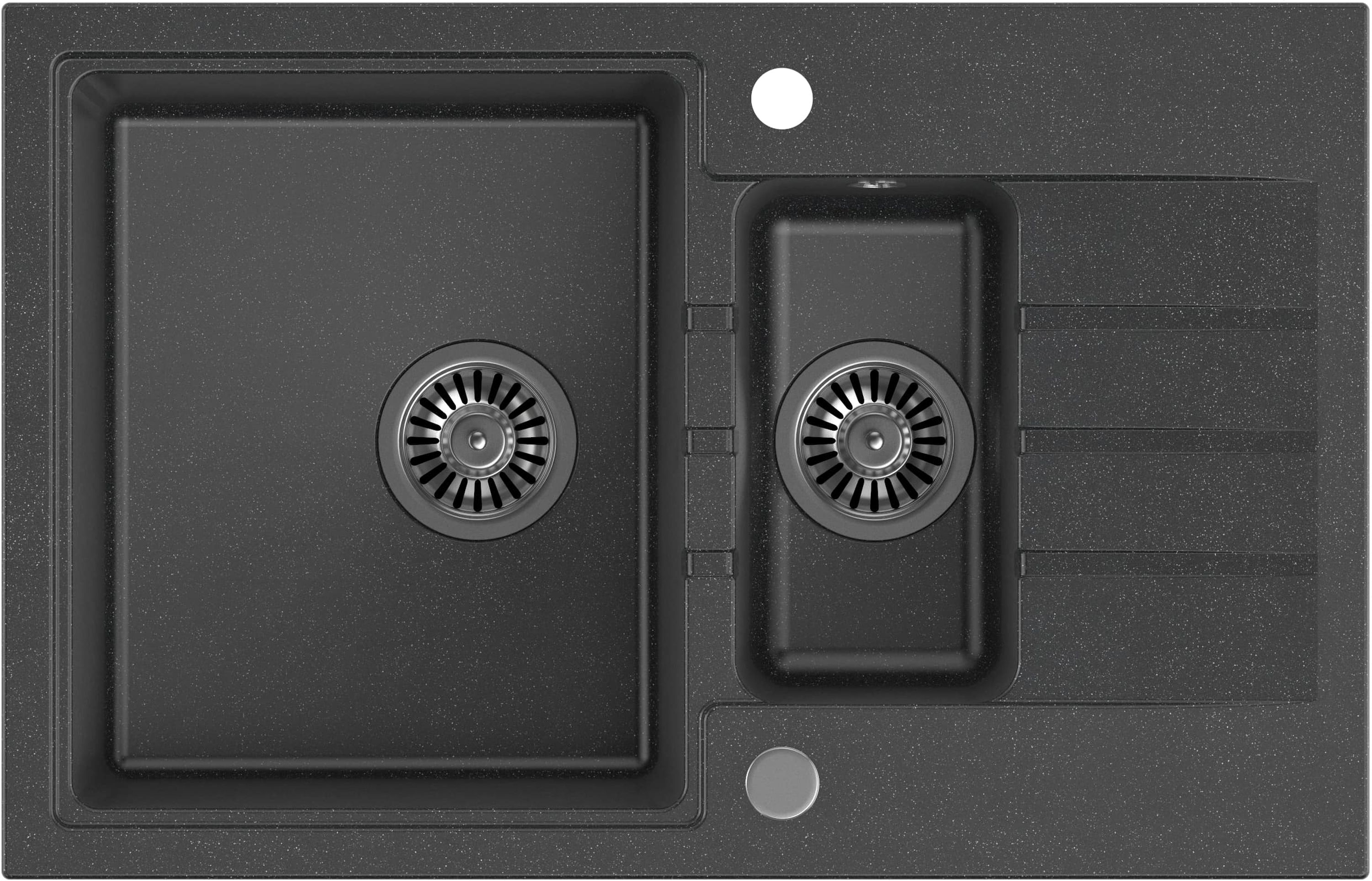 Quadron Peter graniteq mosogató 78x50 cm fekete HCQP57850CZK