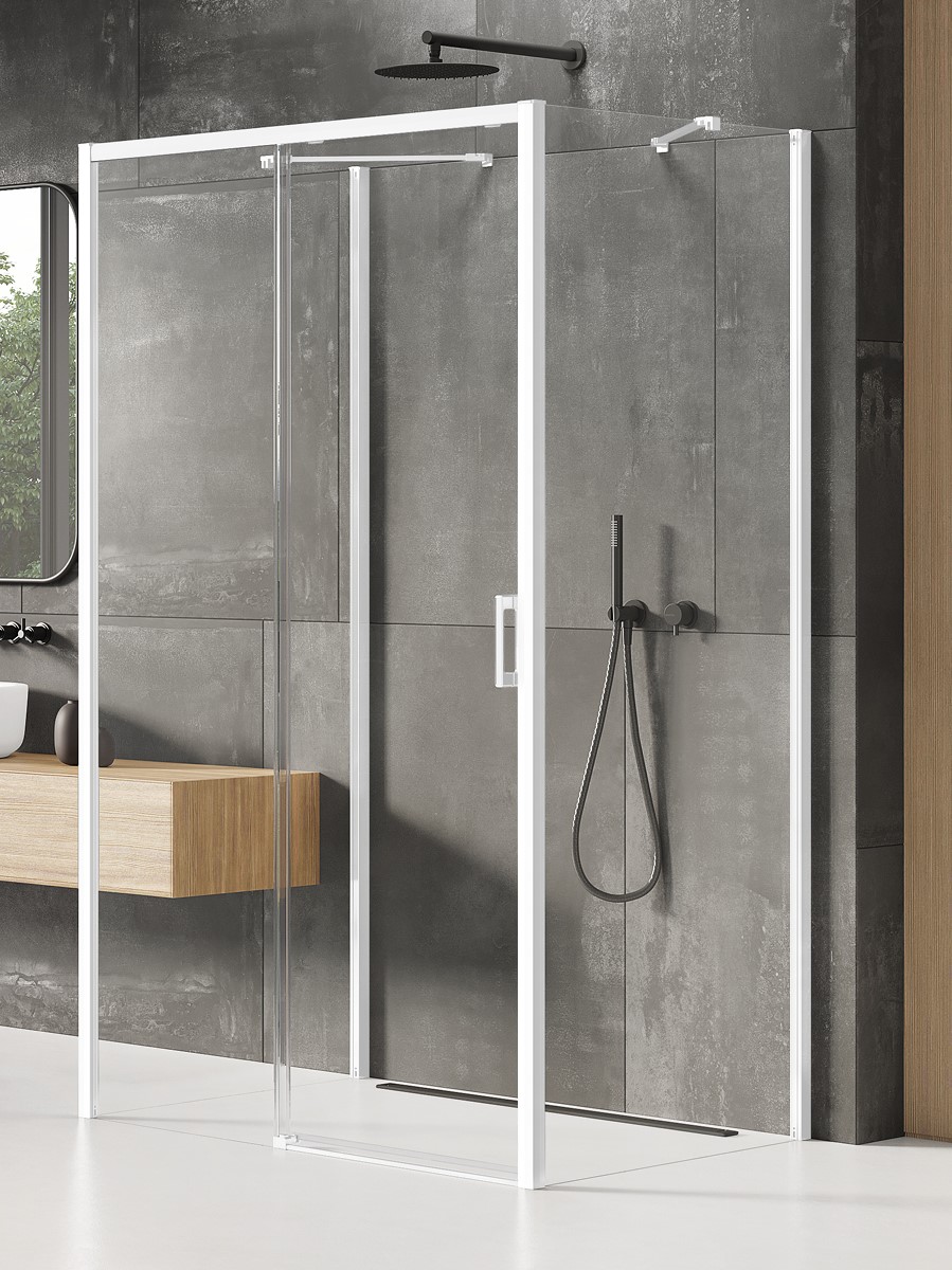 New Trendy Prime White zuhanykabin 110x90 cm négyszögletes fehér matt/átlátszó üveg K-1010