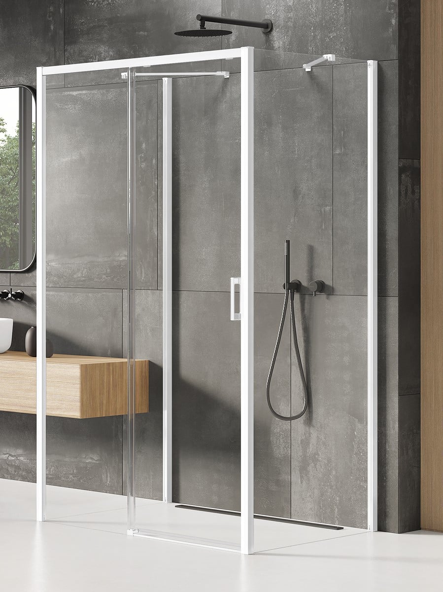 New Trendy Prime White zuhanykabin 120x70 cm négyszögletes fehér matt/átlátszó üveg K-1012