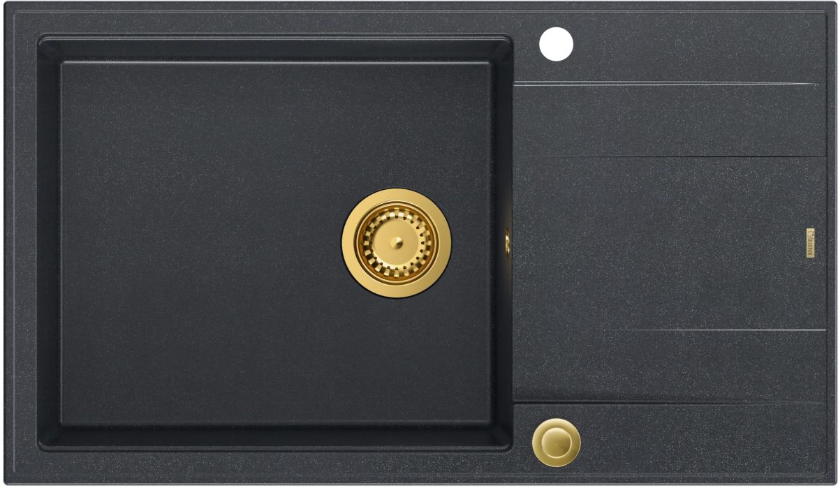 Quadron Evan graniteq mosogató 86x50 cm fekete HCQE58650U8_PVDG1_P2O