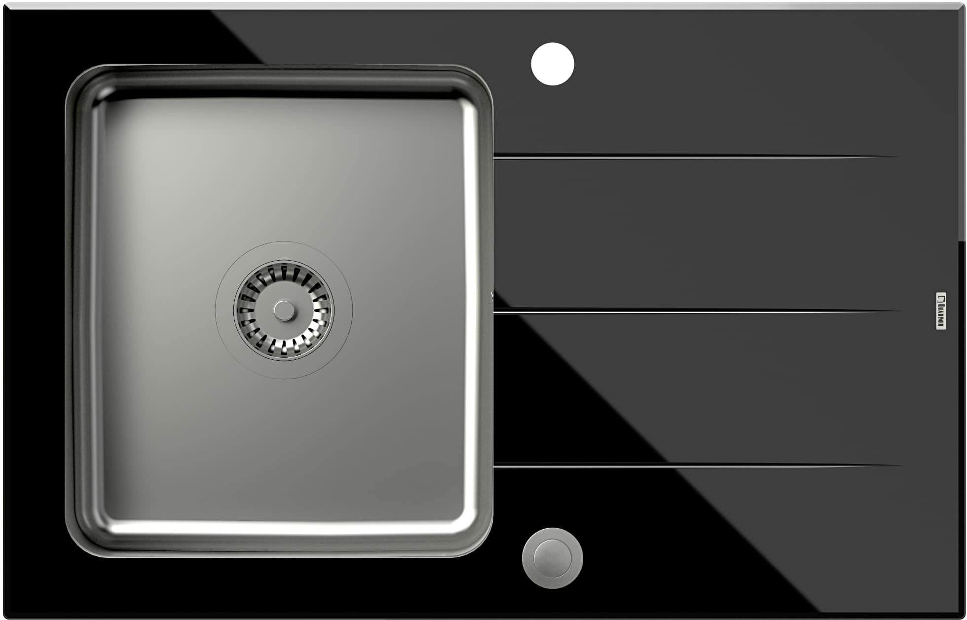 Quadron Ford üveg és acél mosogató 78x50 cm HB3578SC3BS_P20