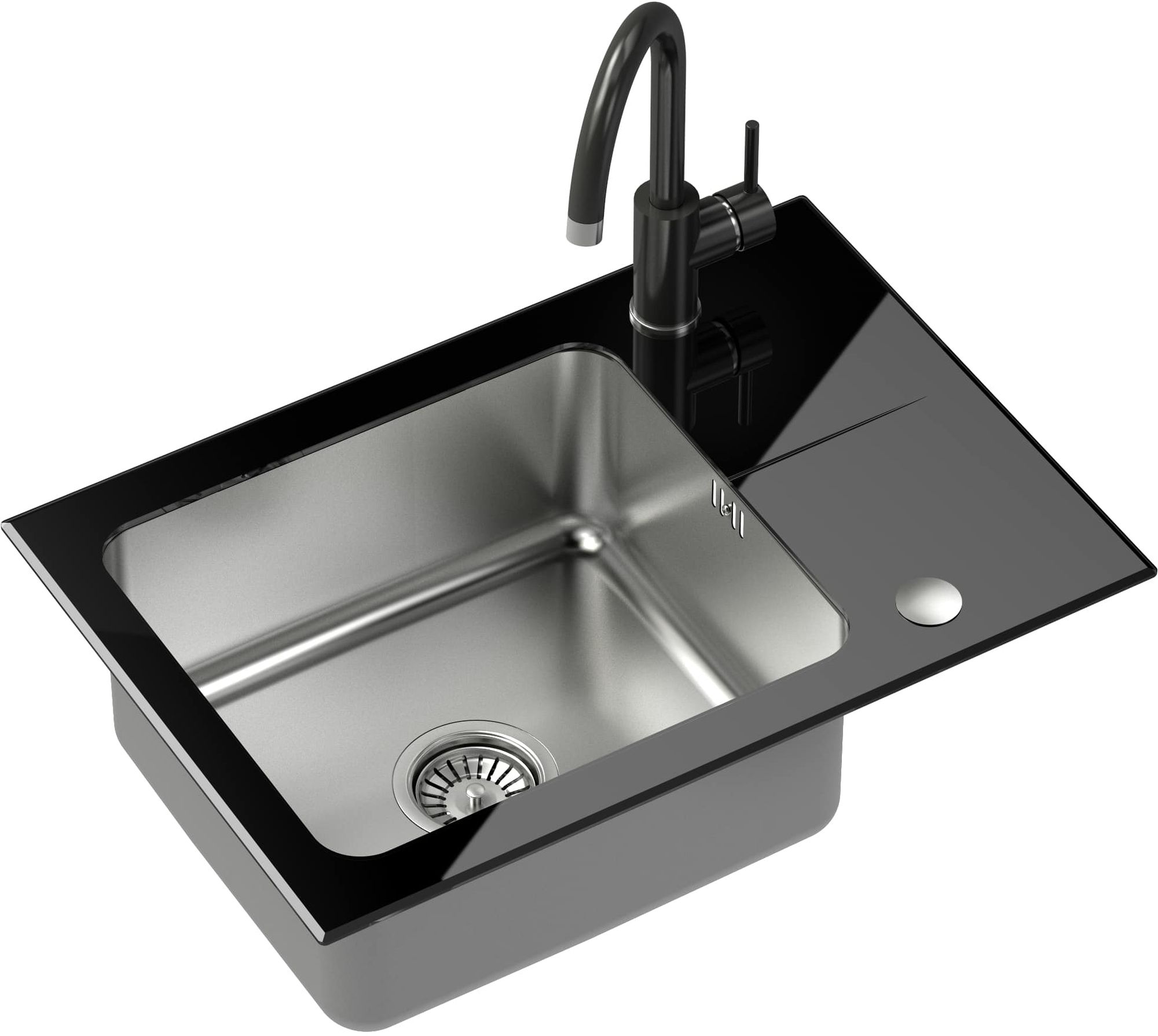 Quadron Hugh mosogató csapteleppel fekete/fekete ST3564SC1BS-BW7059CZP
