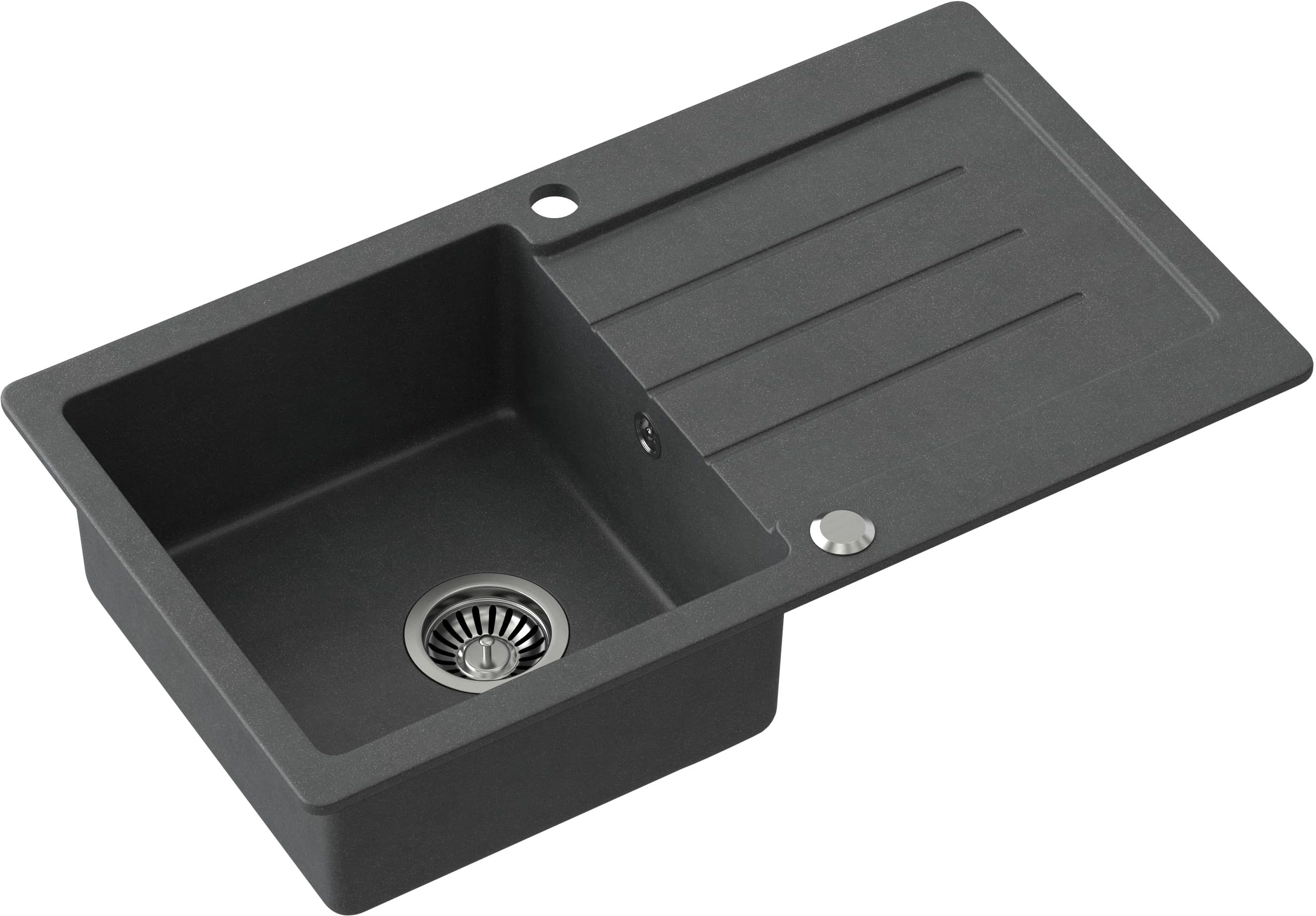 Quadron Johnny graniteq mosogató 77x44 cm fekete HCQJ7744CZK