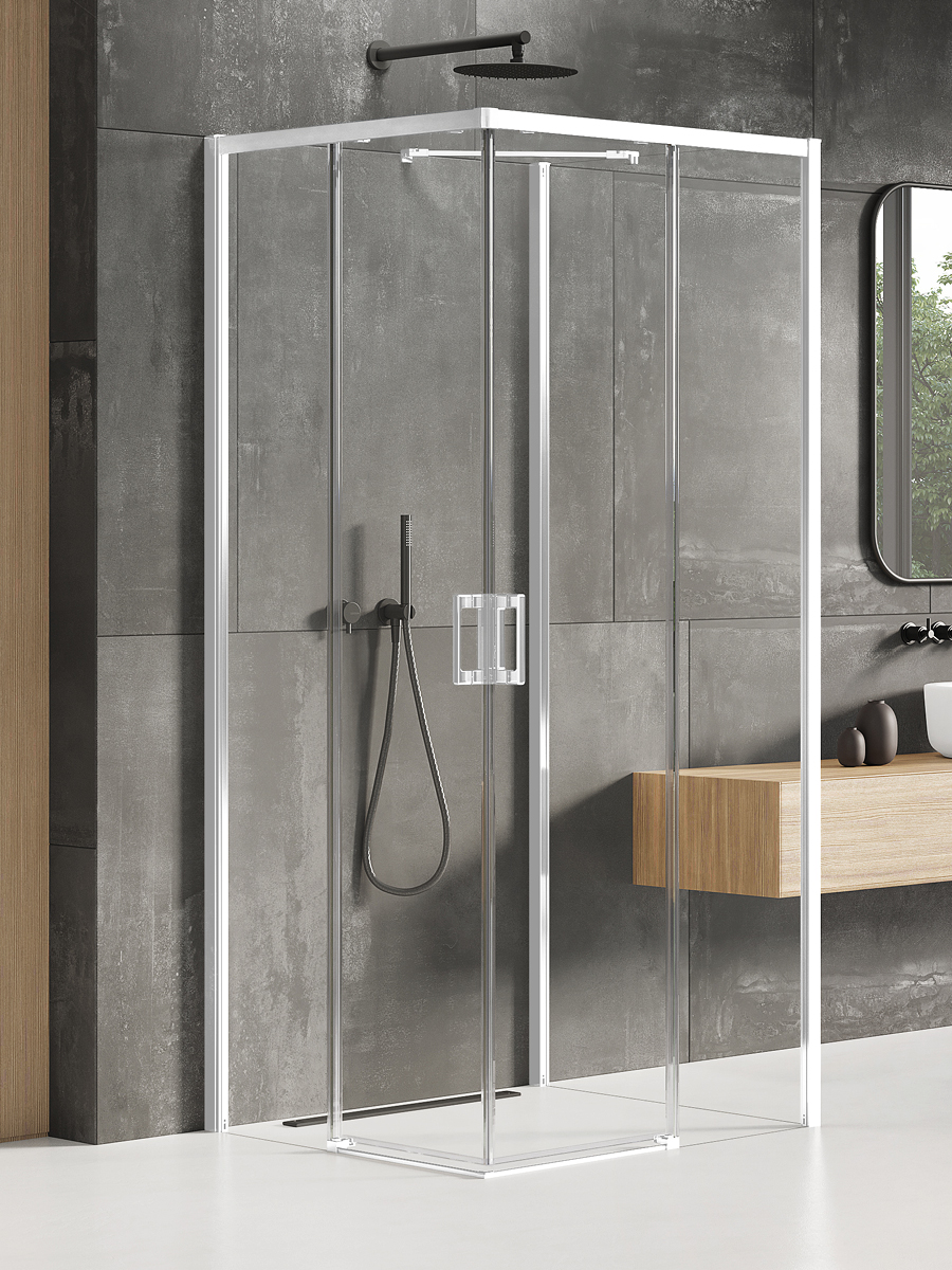 New Trendy Prime White zuhanykabin 100x90 cm négyszögletes fehér matt/átlátszó üveg K-1098