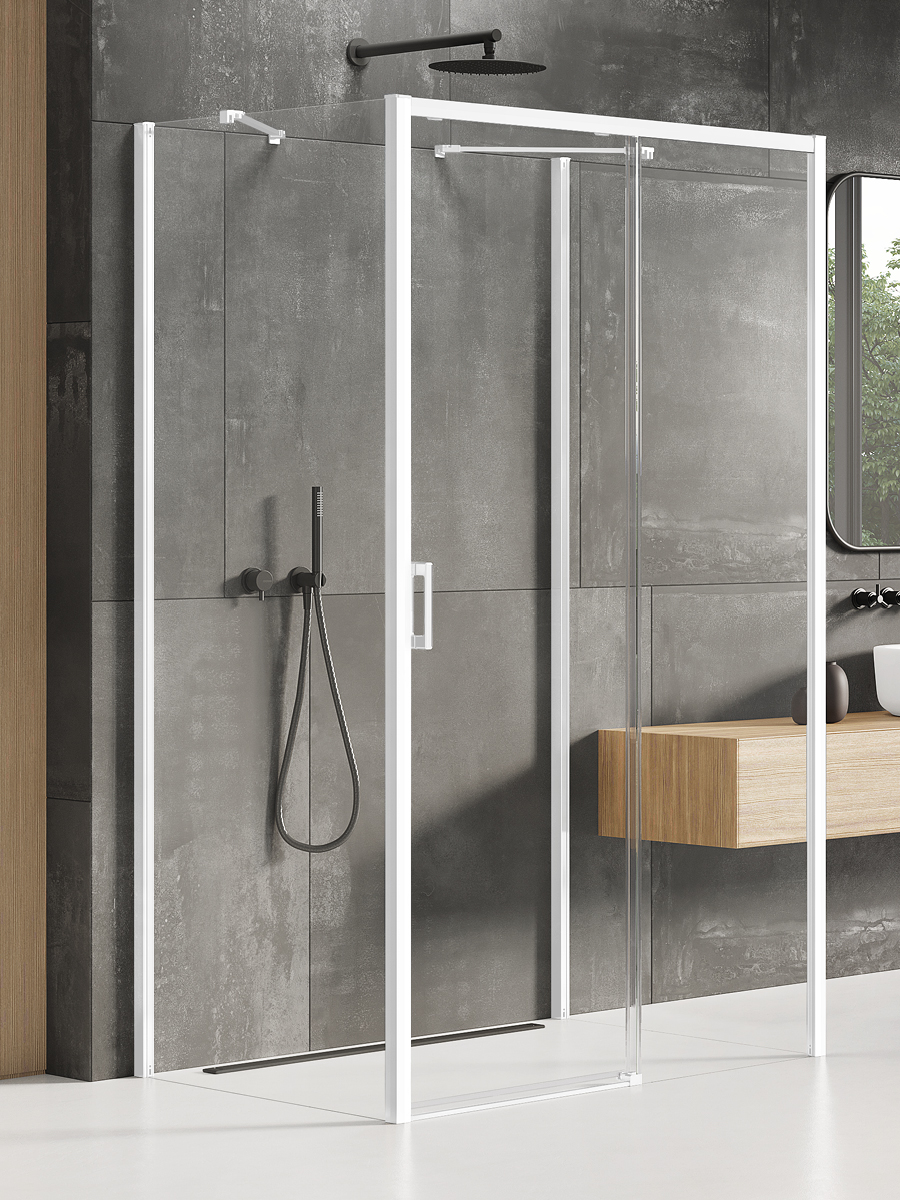 New Trendy Prime White zuhanykabin 150x80 cm négyszögletes fehér matt/átlátszó üveg K-1053