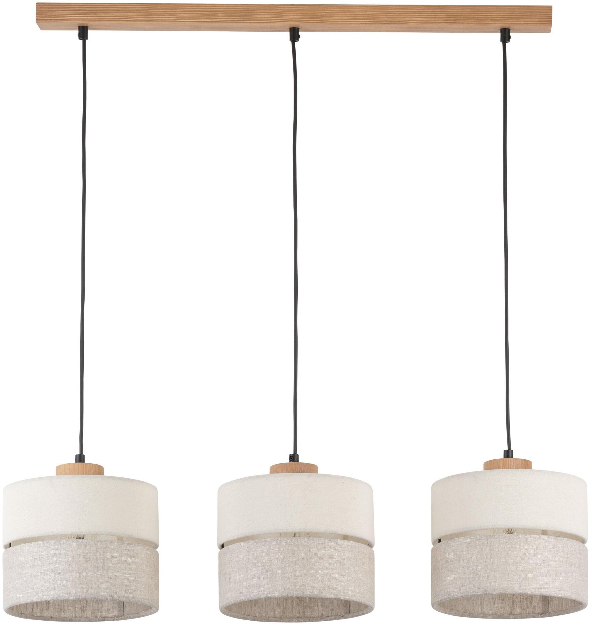 TK Lighting Eco függőlámpa 3x15 W fekete-szürke/hamvas-fa-bézs 5771