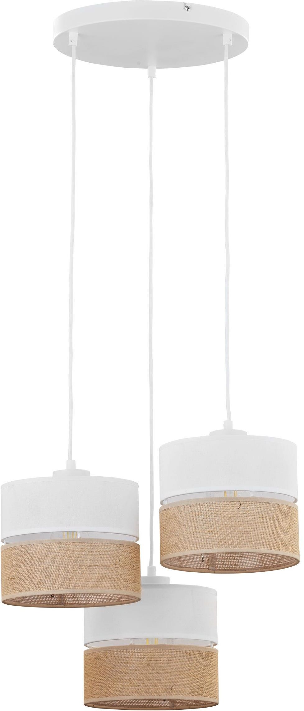 TK Lighting Linobianco függőlámpa 3x15 W fehér-barna 6575