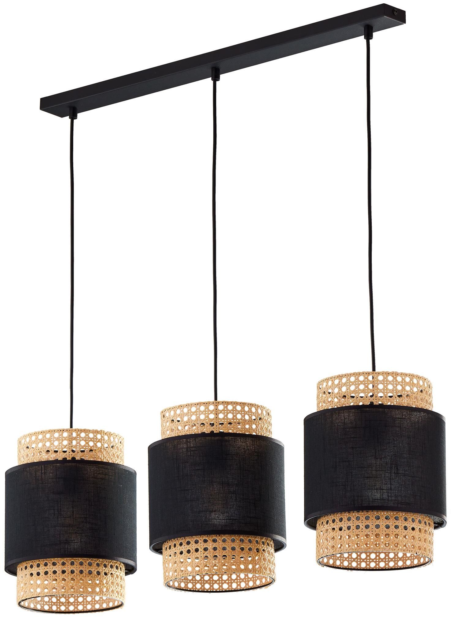 TK Lighting Boho Black függőlámpa 3x15 W fekete-bézs 6541