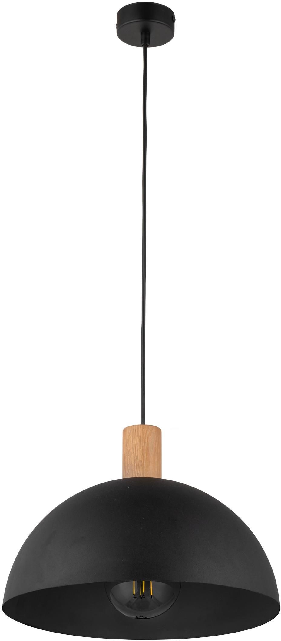 TK Lighting Oslo függőlámpa 1x15 W fekete-fa 4852