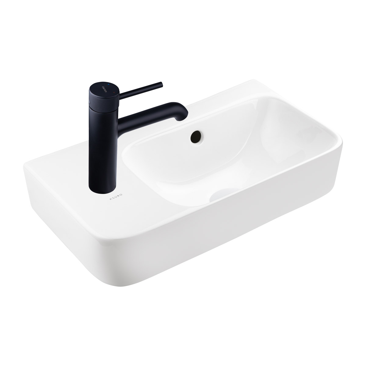 Ksuro 107 mosdótál 45x26 cm négyszögletes mosdótálak fehér 21803000