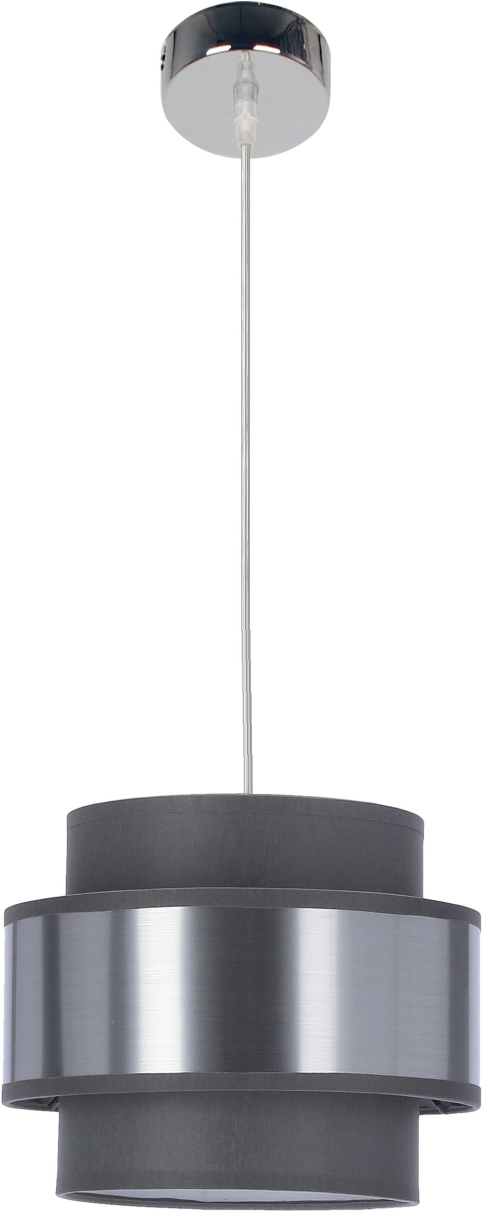 Candellux Hare függőlámpa 1x60 W króm-szürke/hamvas-ezüst 31-18472
