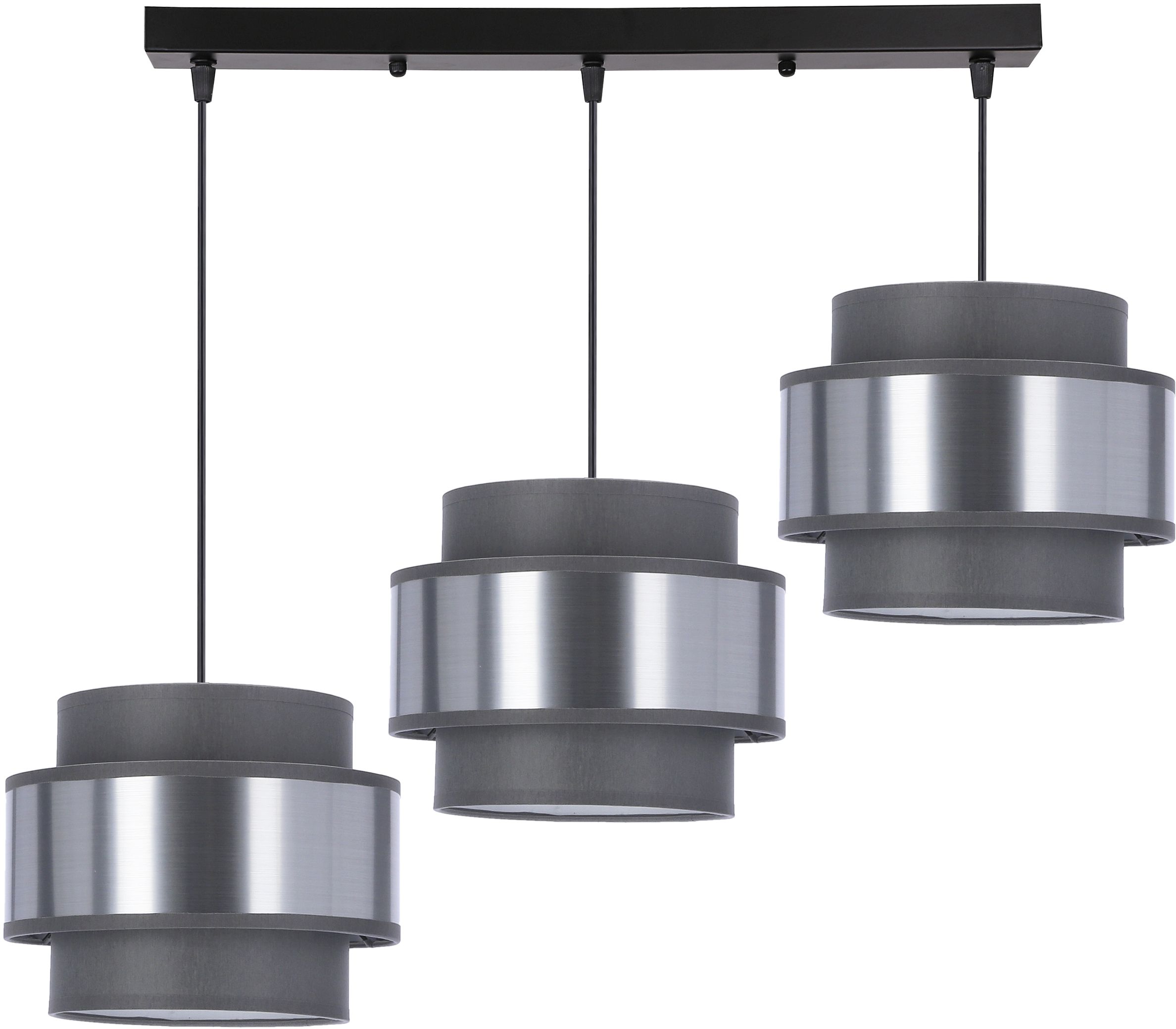 Candellux Hare függőlámpa 3x60 W króm-szürke/hamvas-ezüst 33-18502