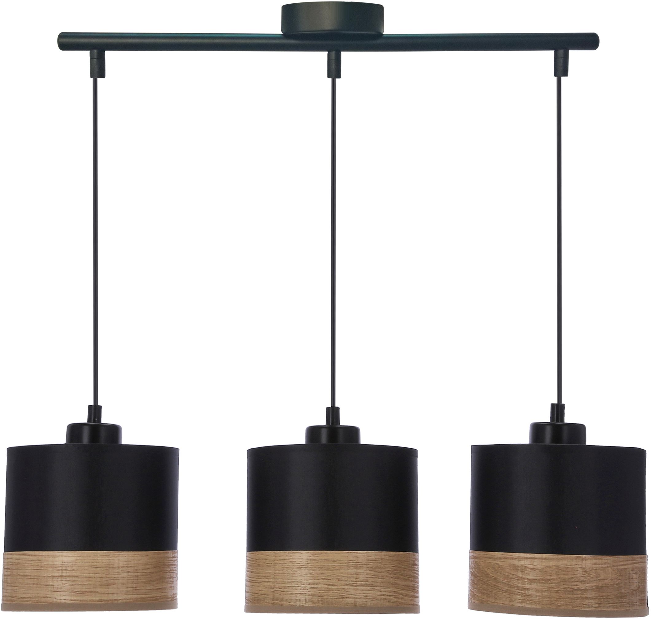 Candellux Porto függőlámpa 3x60 W fekete-fa-barna 33-17611