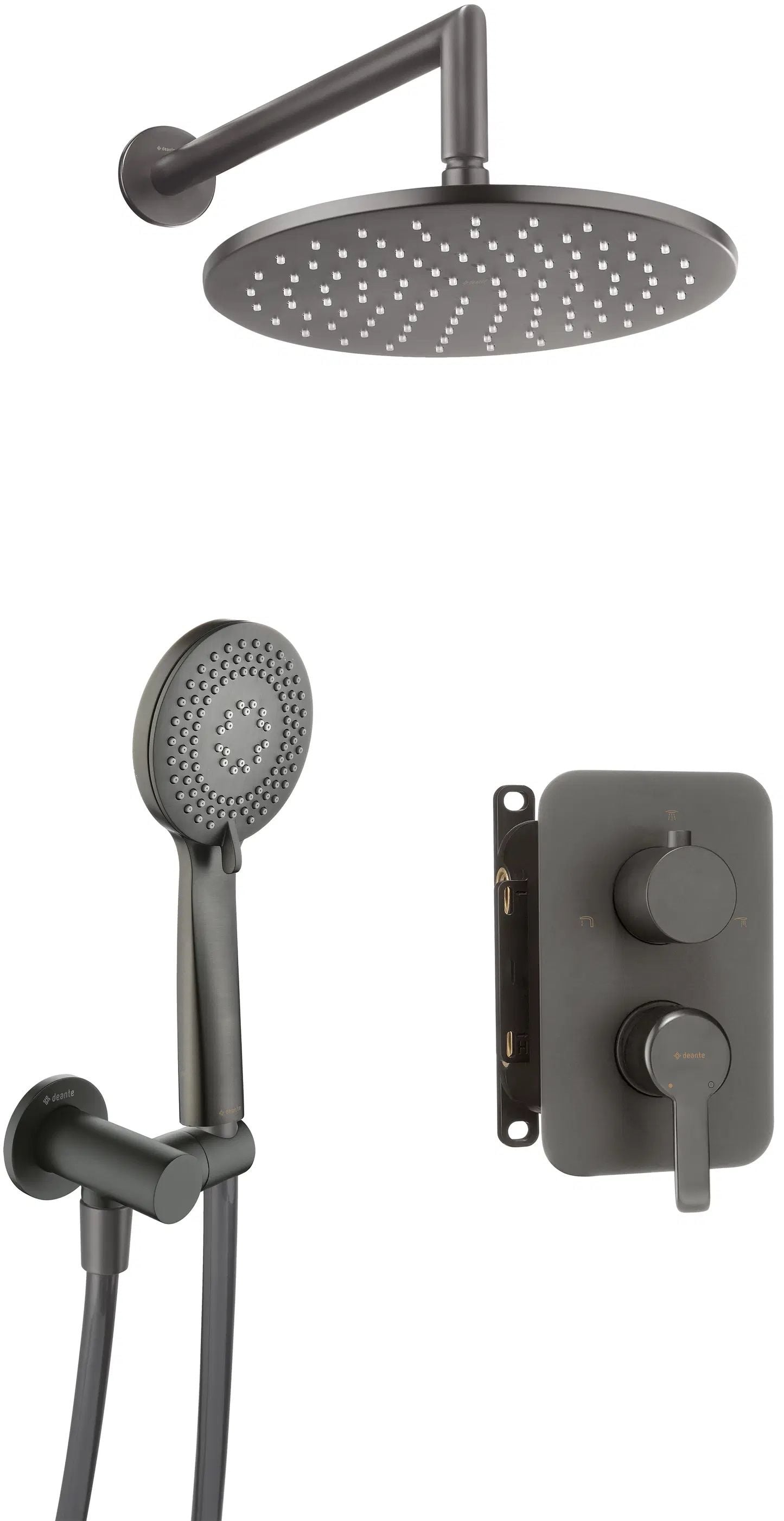 Deante Arnika zuhany készlet beépített trópusi zuhany opcióval grafit BXYZDQAM