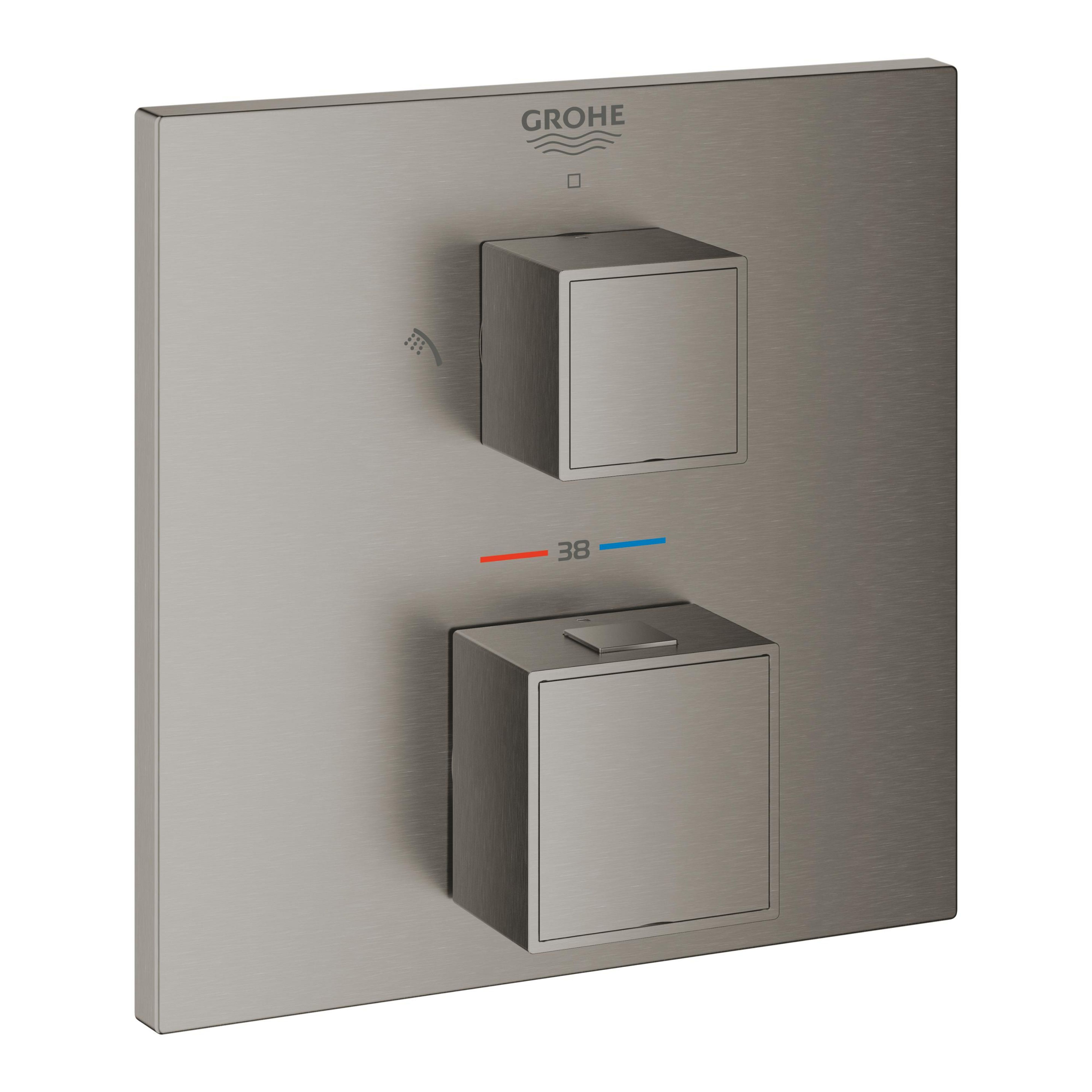 Grohe Grohtherm Cube zuhanycsaptelep süllyesztett z termosztáttal Brushed Hard Graphite 24154AL0