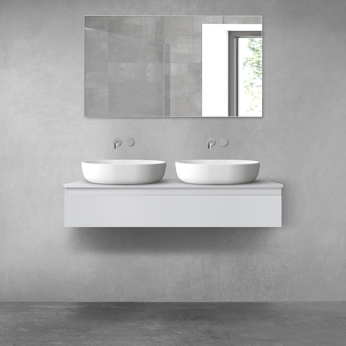 Oltens Vernal szekrény 120x45.6x23.6 cm mosdókagyló alá akasztható szürke 60012700