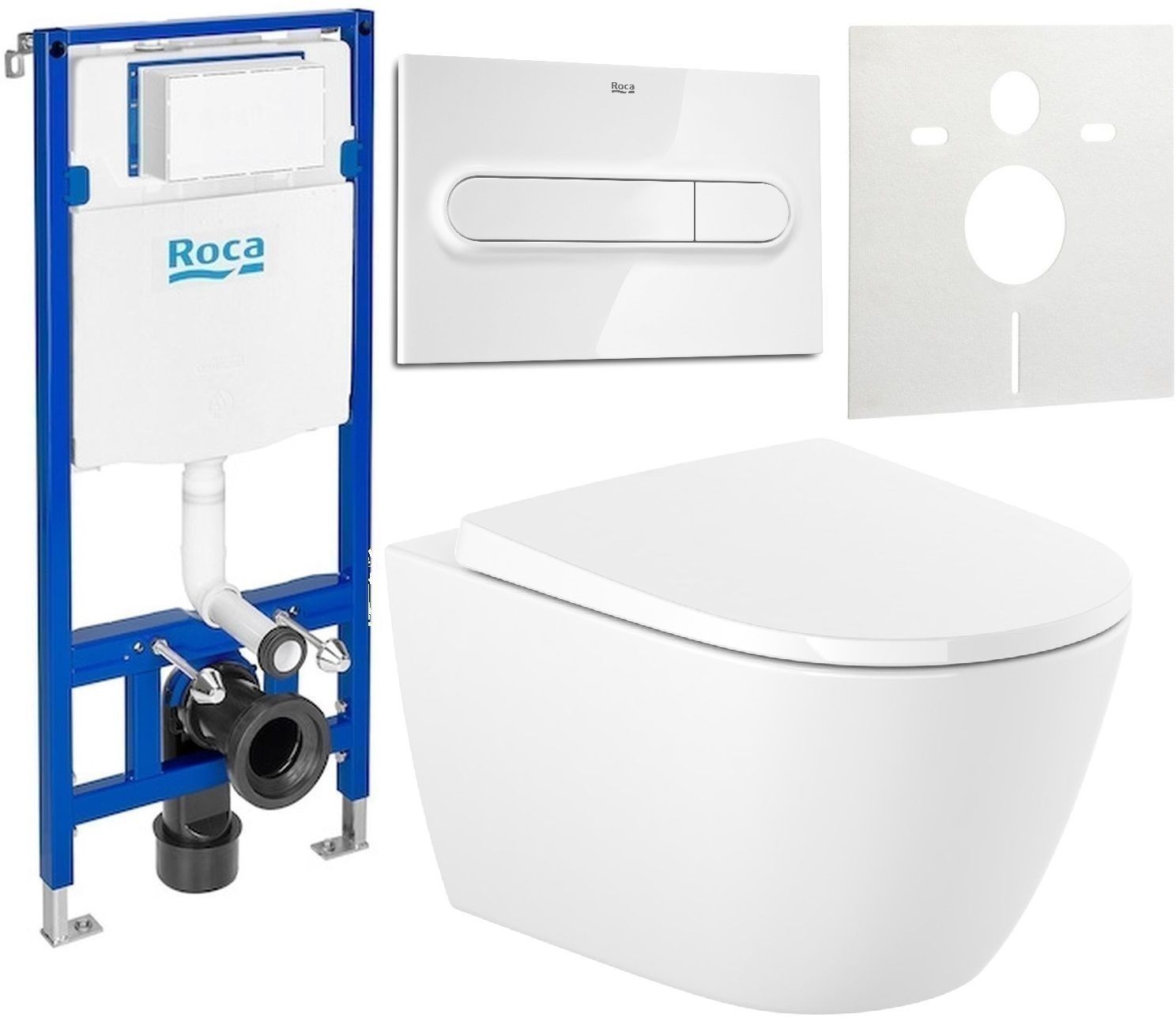 Set egy tál + Roca Ona A34H688000, beépíthető keret Roca Duplo A890070020, A890195000, A890063000