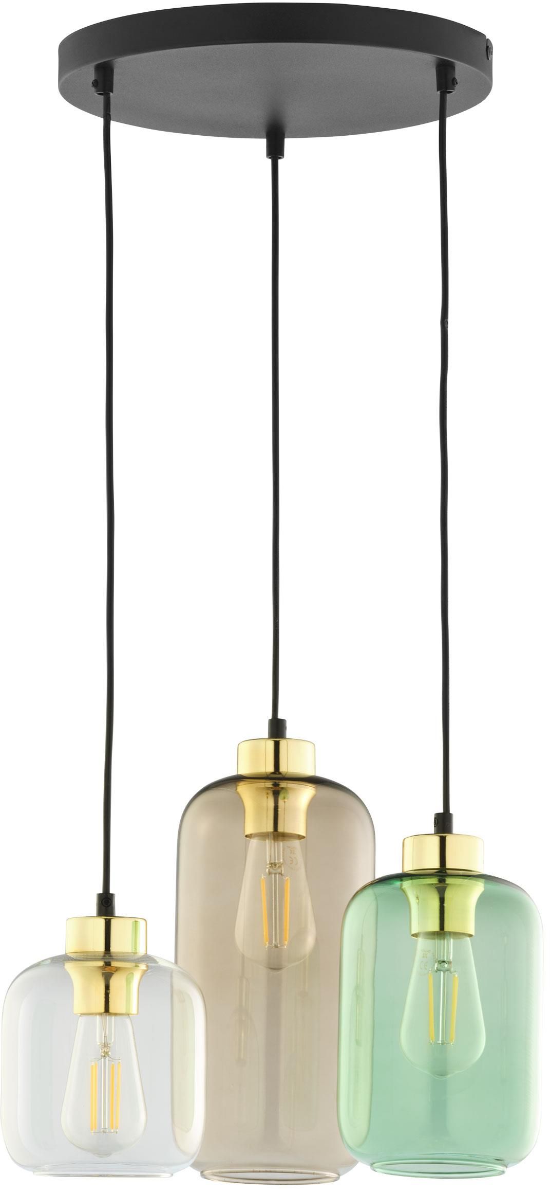 TK Lighting Marco függőlámpa 3x15 W fekete-zöld-füst színű -barna 3325