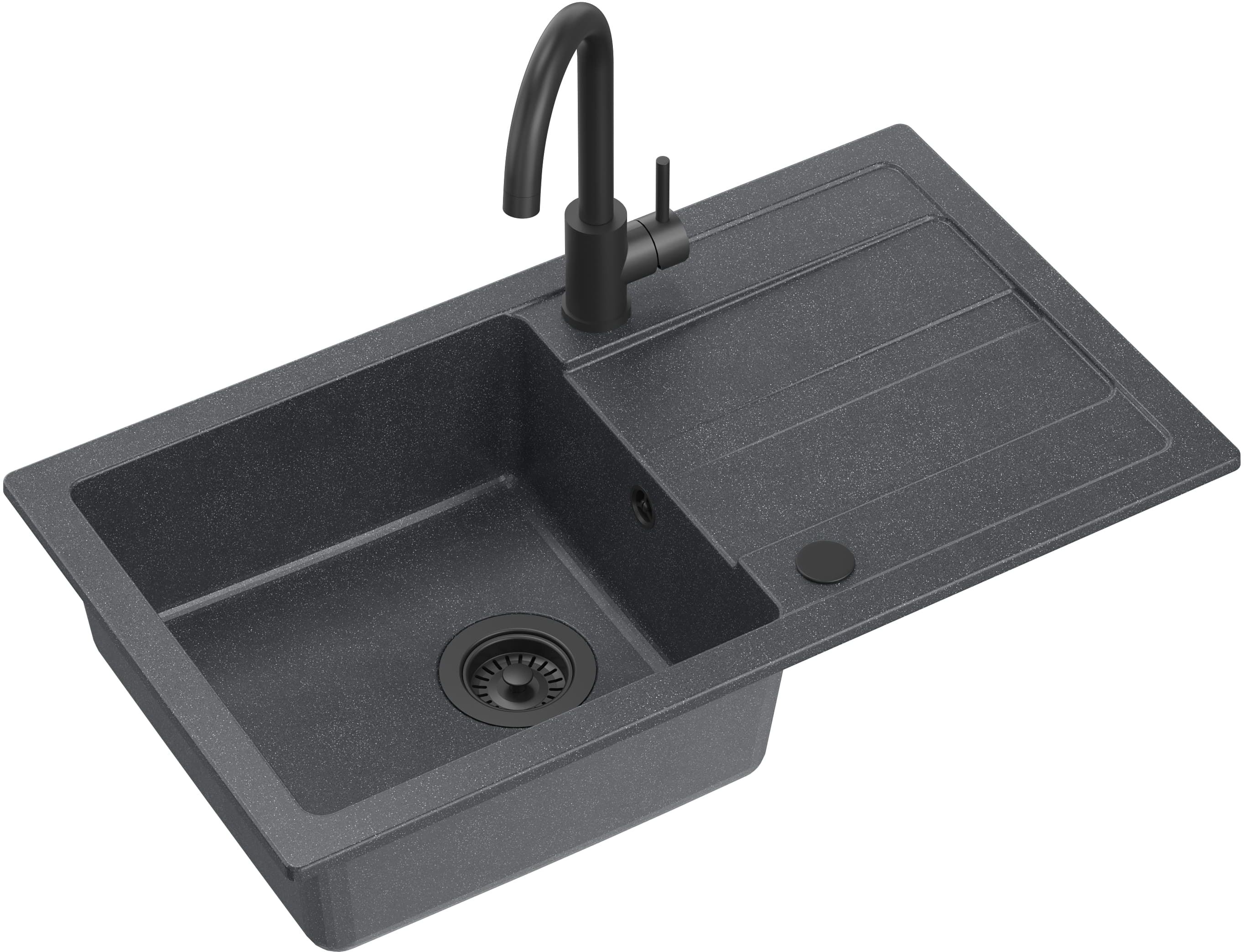 Quadron Go Max mosogató csapteleppel fekete/fekete TQ7744GMBLM