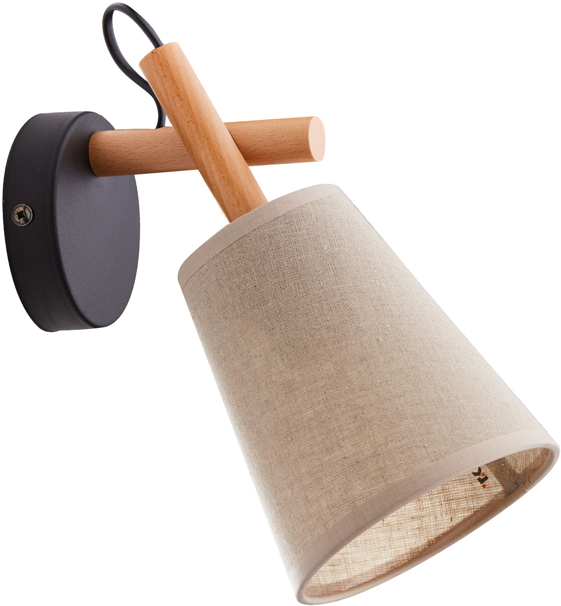 TK Lighting Vaio oldalfali lámpa 1x15 W fekete-szürke-fa-bézs 573