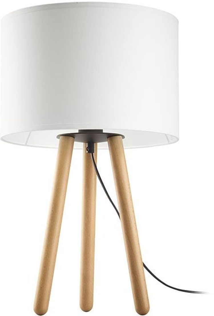 TK Lighting Tokyo asztali lámpa 1x15 W fehér-fa 5290