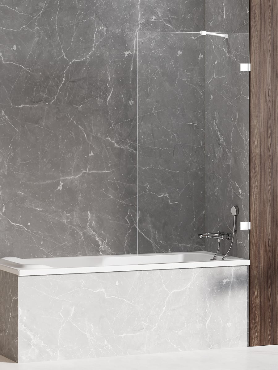 New Trendy Avexa White zuhanyparaván 50 cm egyrészes fehér matt/átlátszó üveg EXK-2960