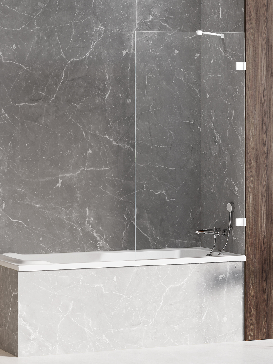 New Trendy Avexa White zuhanyparaván 90 cm egyrészes fehér matt/átlátszó üveg EXK-2964