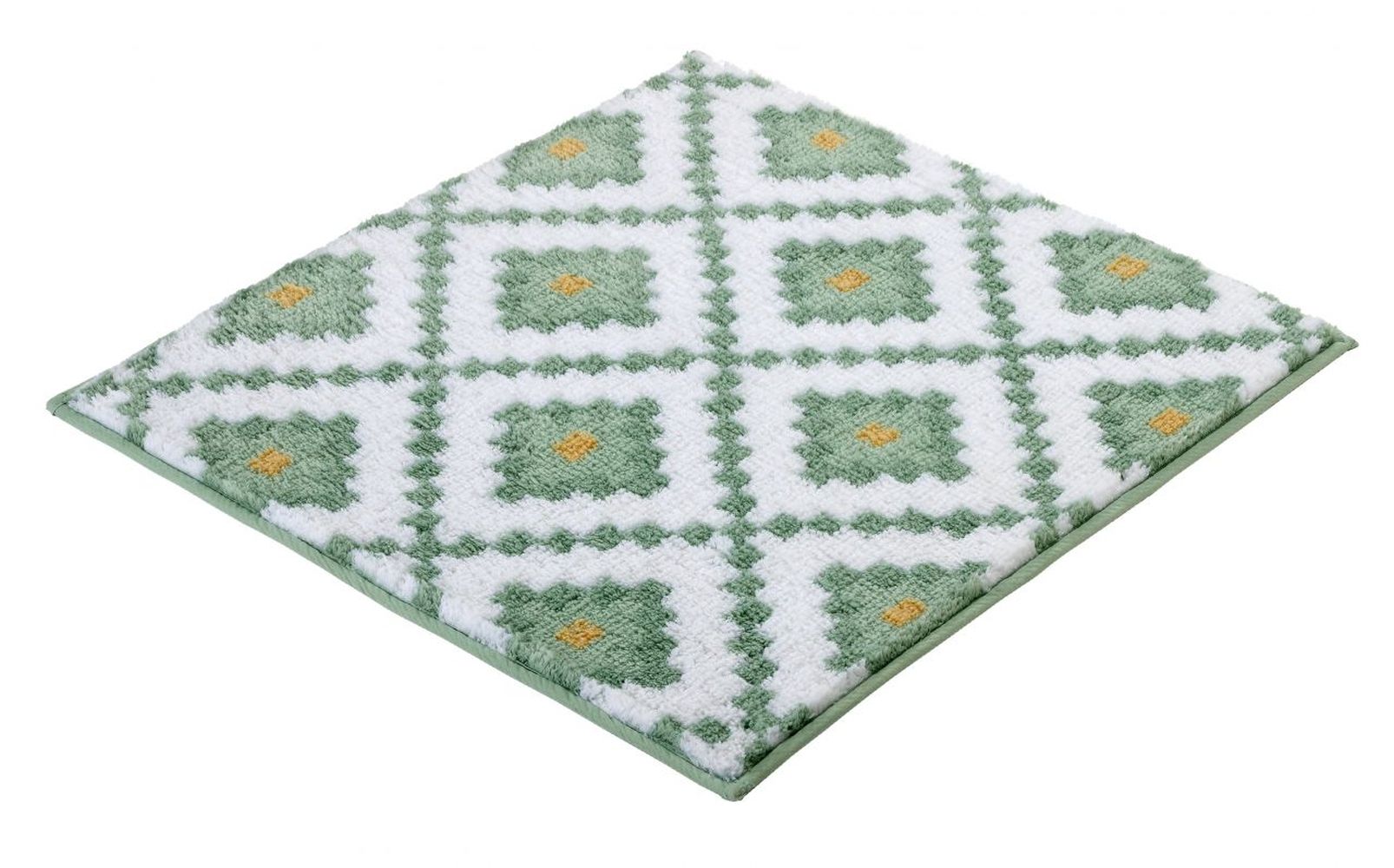 Kleine Wolke Alhambra fürdőszoba szőnyeg 60x60 cm négyzet fehér-zöld-sárga 9174685135