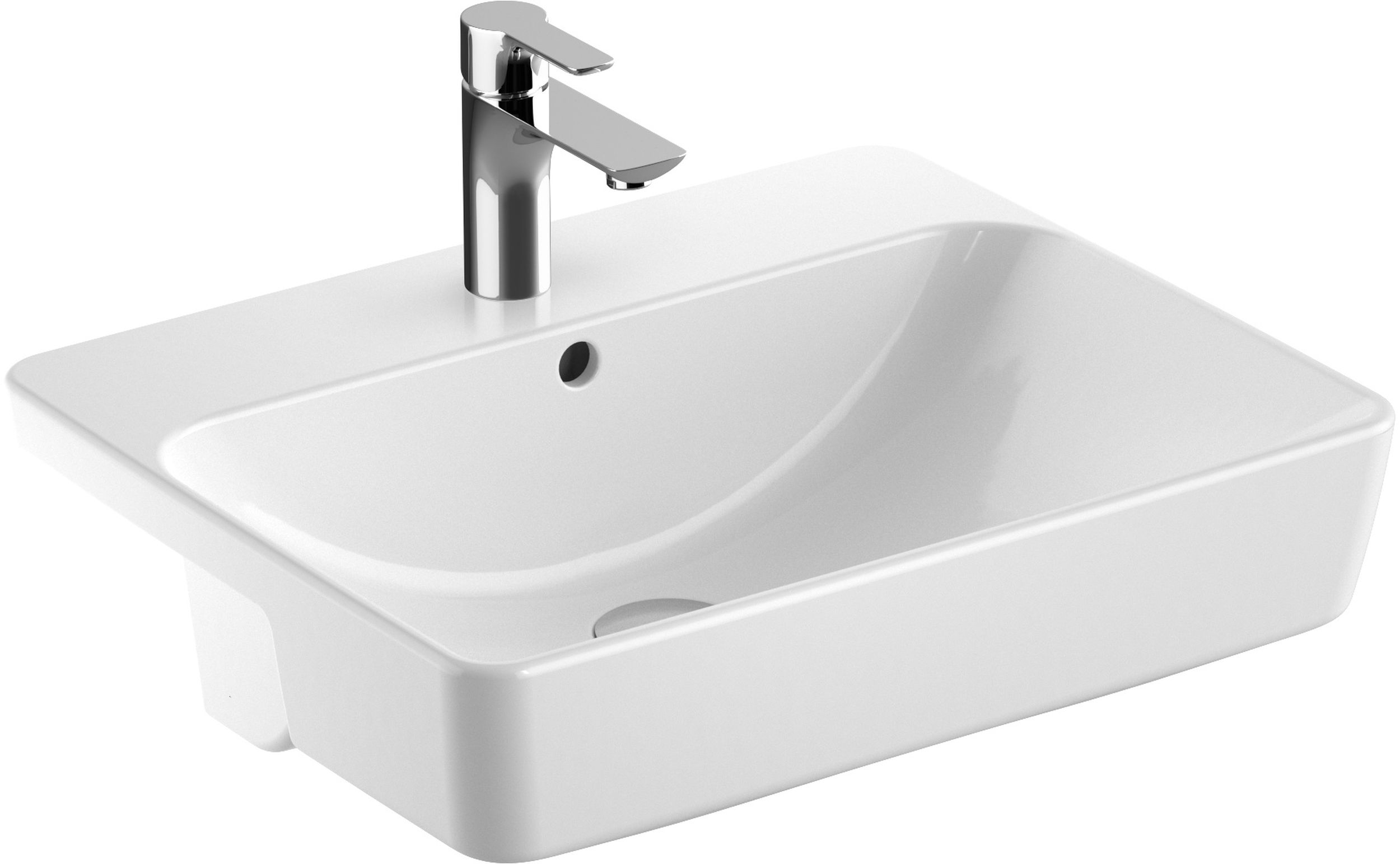 Geberit Variform mosdótál 55x45 cm négyszögletes süllyesztett fehér 500.681.01.1