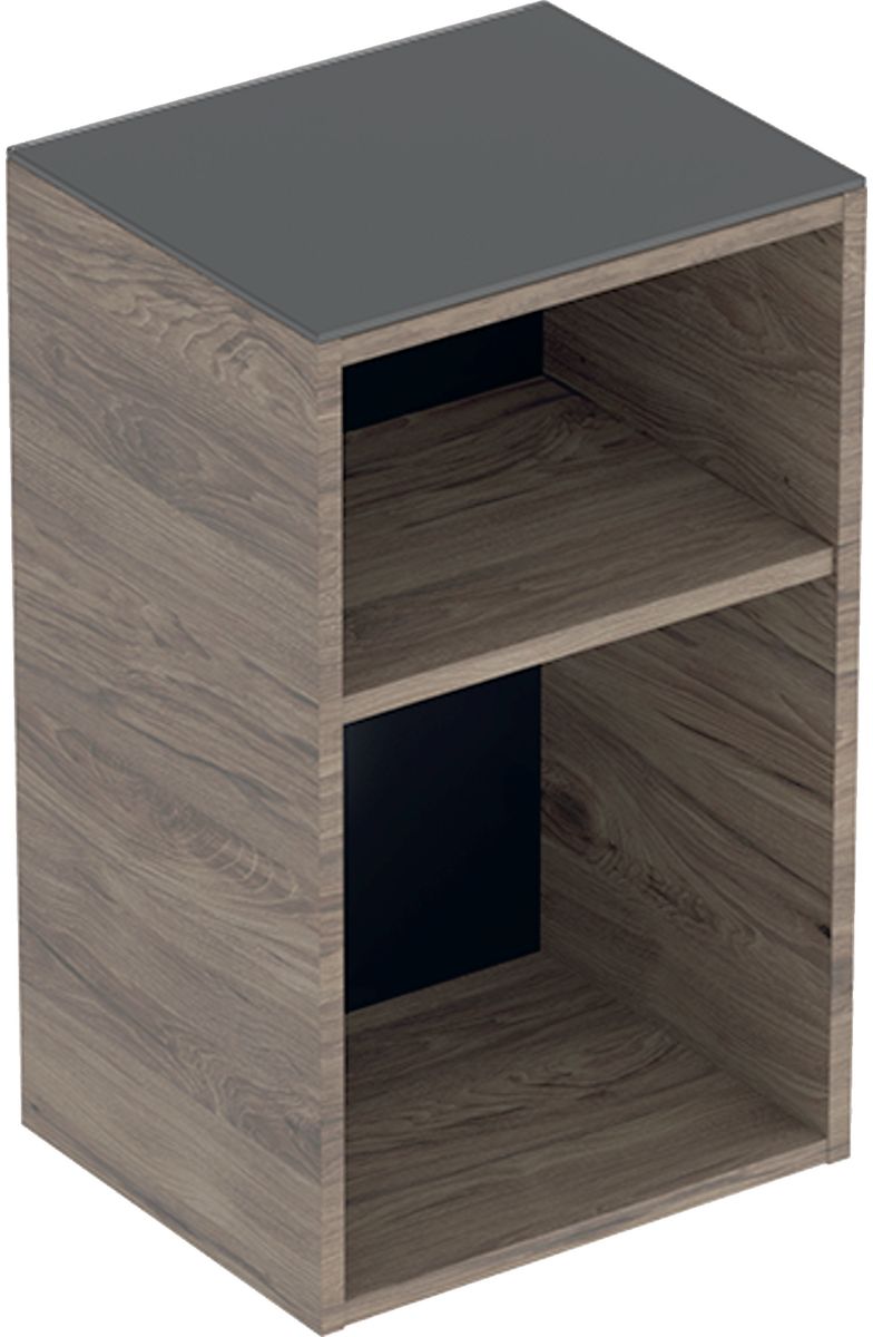 Geberit Smyle Square szekrény 36x29.9x60 cm mosdókagyló alá akasztható fekete-dió 500.358.JR.1