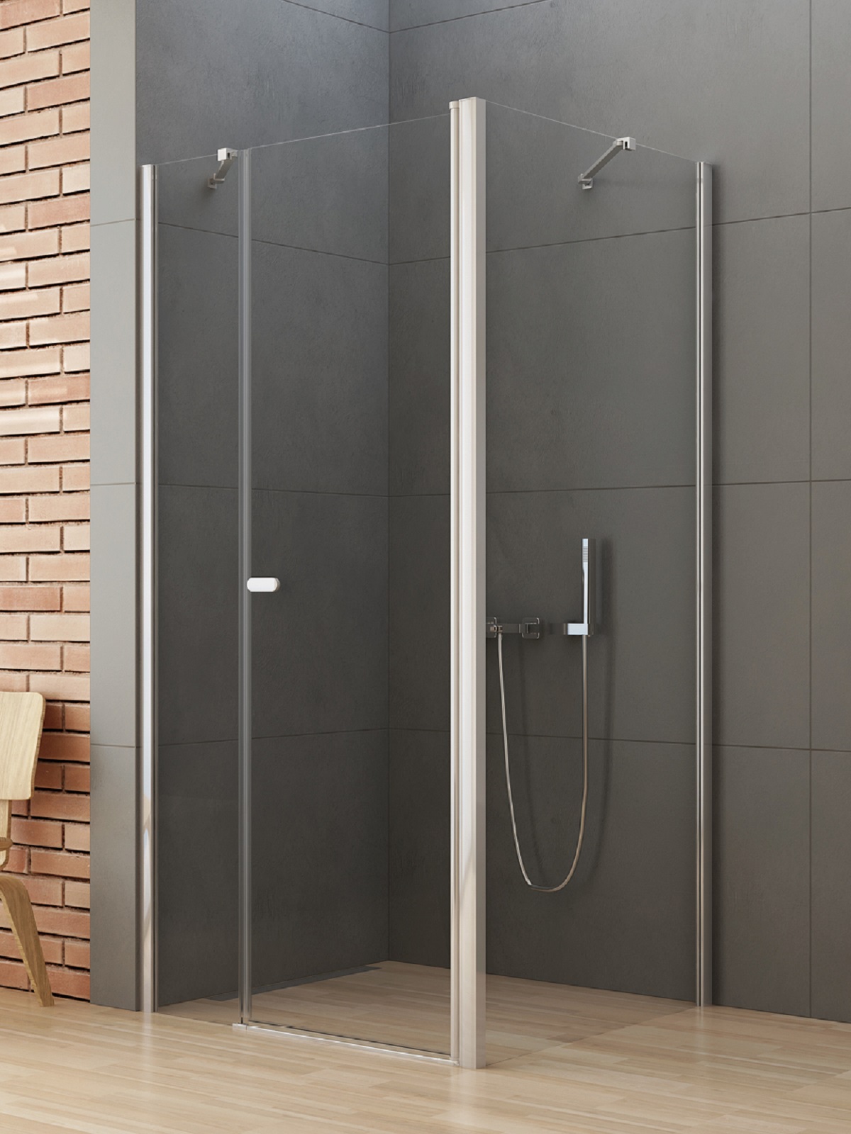 New Trendy New Soleo zuhanykabin 120x80 cm négyszögletes króm fényes/átlátszó üveg K-0710