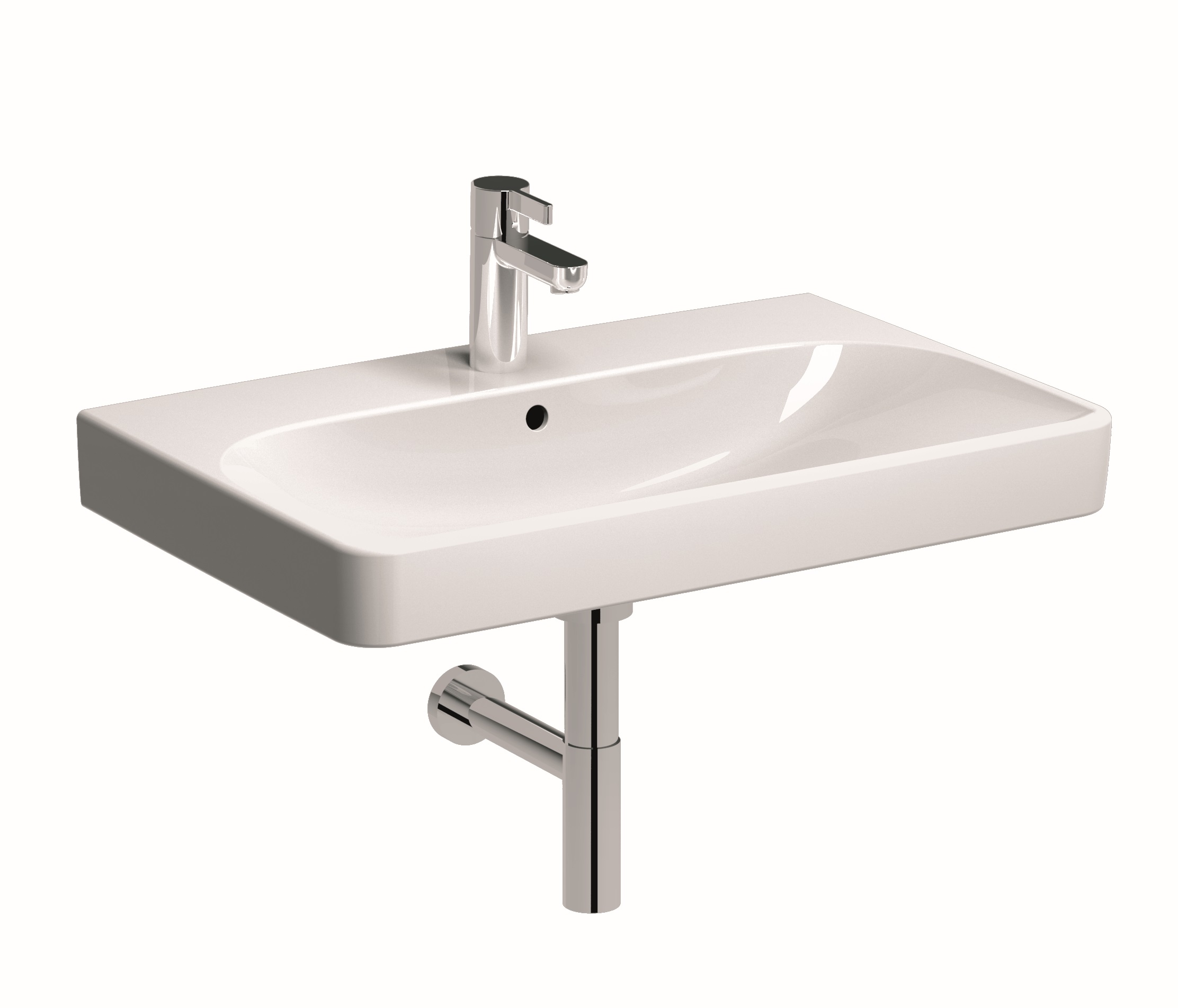 Geberit Smyle Square mosdótál 75x48 cm négyszögletes beépíthető-mosdótálak fehér 500.249.01.1