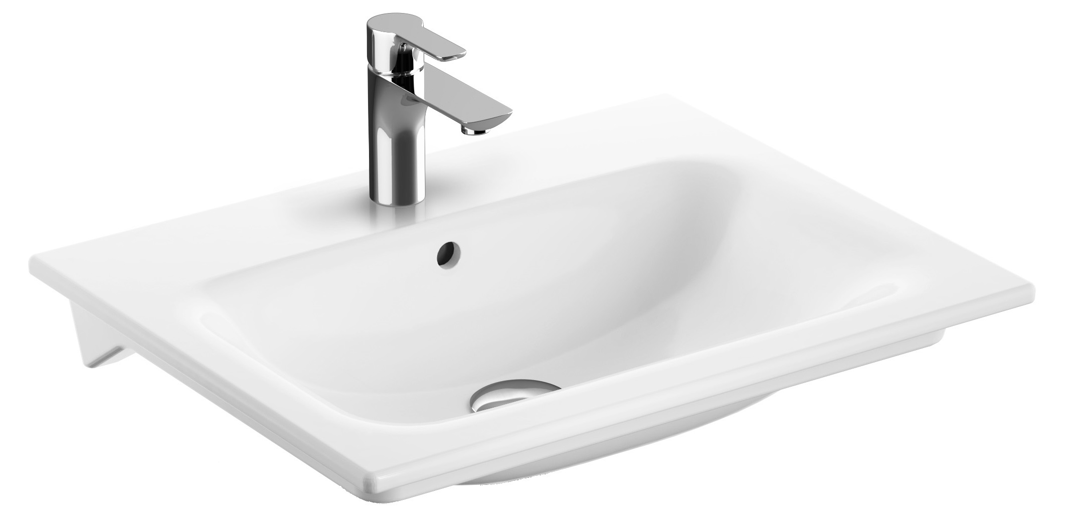 Geberit Selnova Square mosdótál 60x48 cm négyszögletes beépíthető-süllyesztett fehér 500.994.00.1