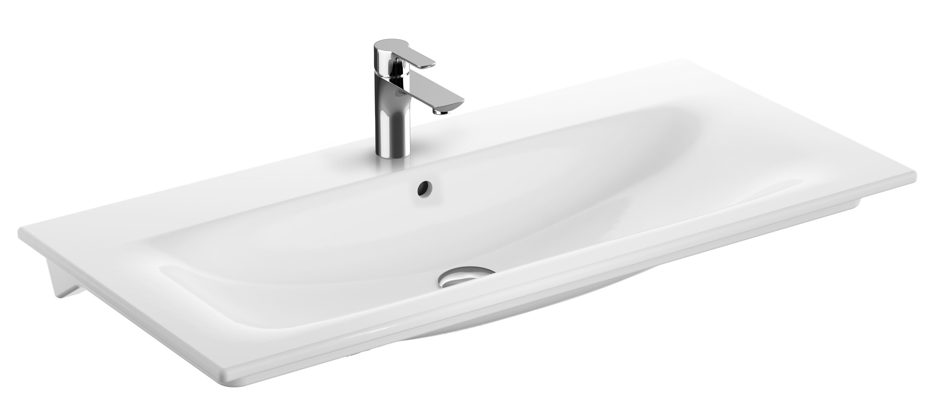Geberit Selnova Square mosdótál 100x48 cm négyszögletes beépíthető-süllyesztett fehér 500.997.00.1