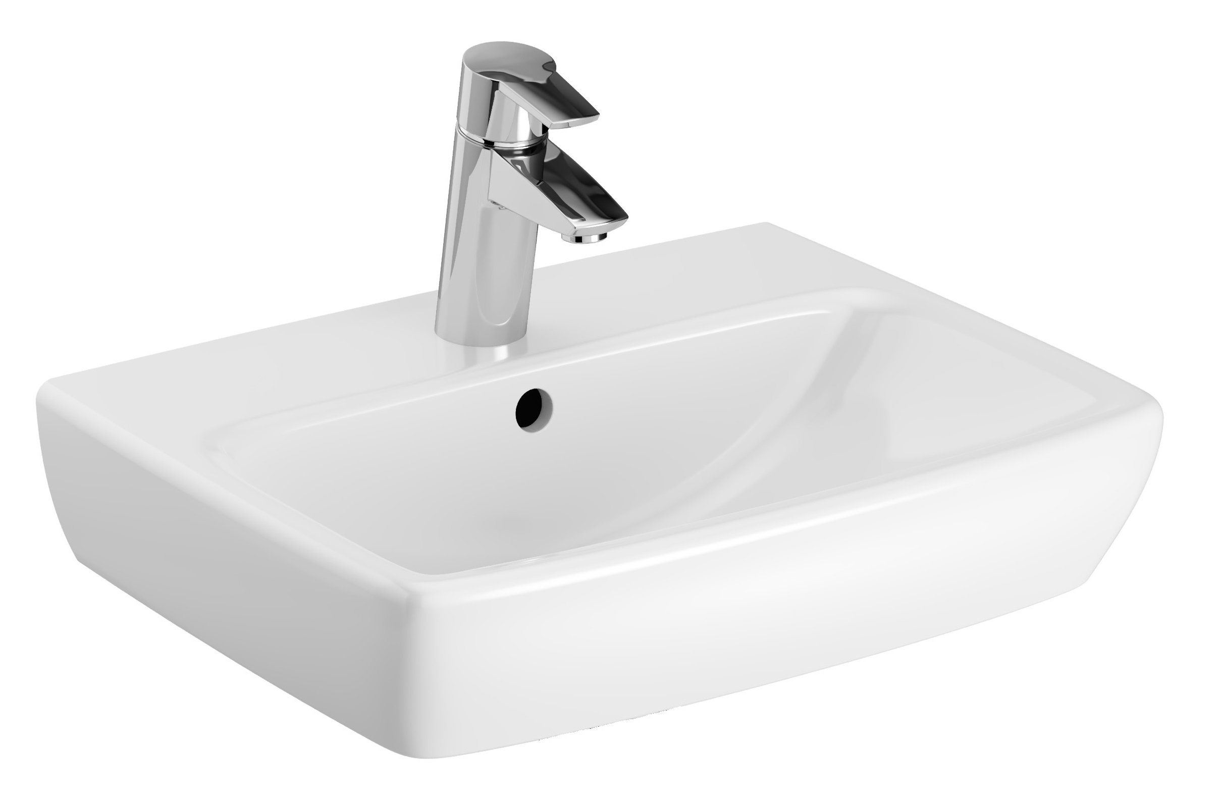 Geberit Selnova Square mosdótál 45x35 cm négyszögletes klasszikus-mosdótálak fehér 500.322.01.7