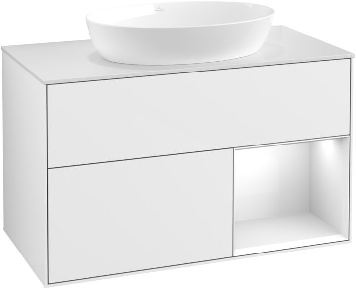Villeroy & Boch Finion szekrény 100x50.1x60.3 cm mosdókagyló alá akasztható fehér GA21GFGF