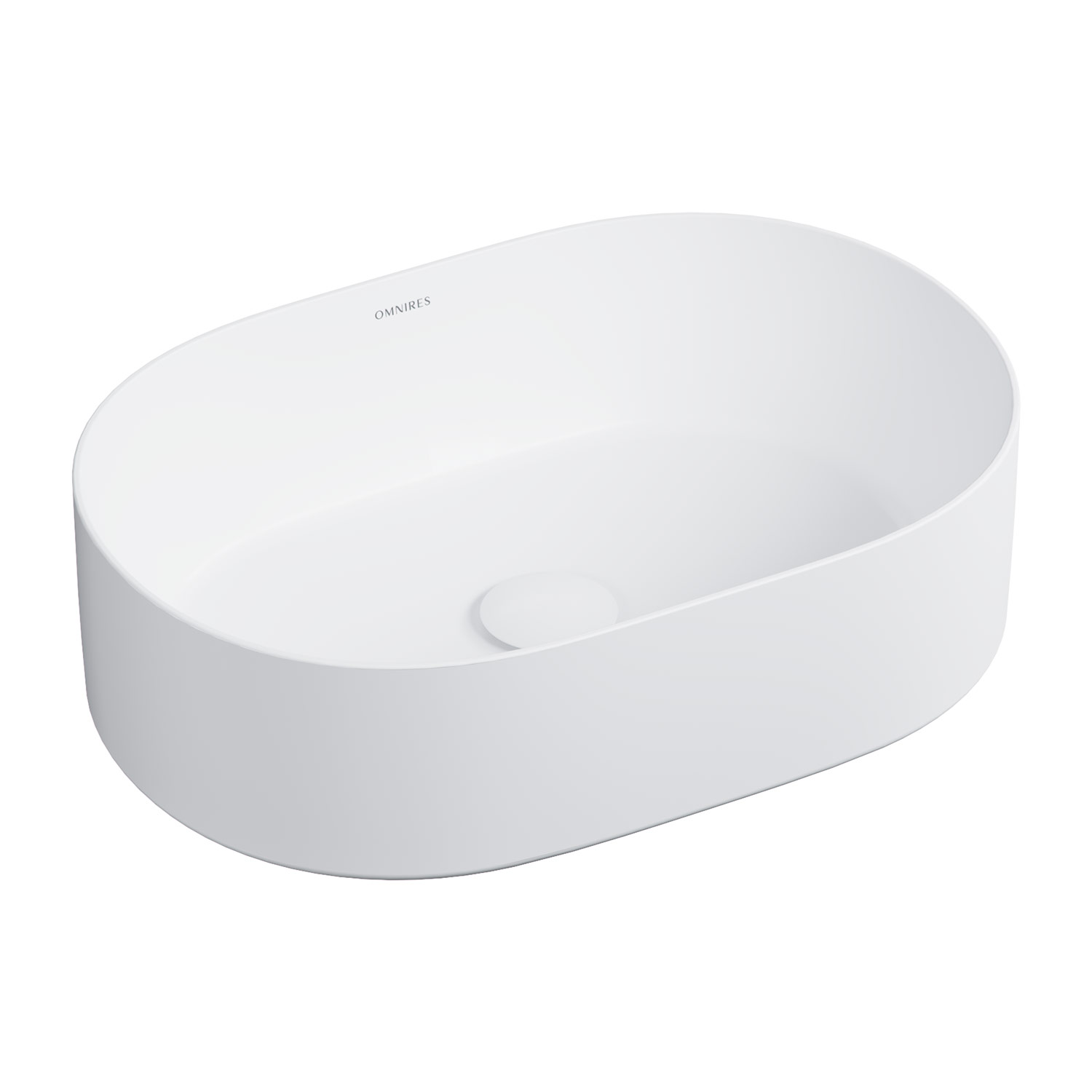 Omnires Mesa mosdótál 46x31 cm ovális mosdótálak fehér MESA460BM