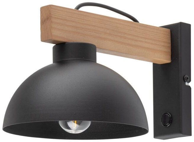 TK Lighting Oslo oldalfali lámpa 1x15 W fekete-barna 4961