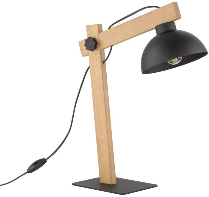 TK Lighting Oslo asztali lámpa 1x15 W fekete-barna 5346