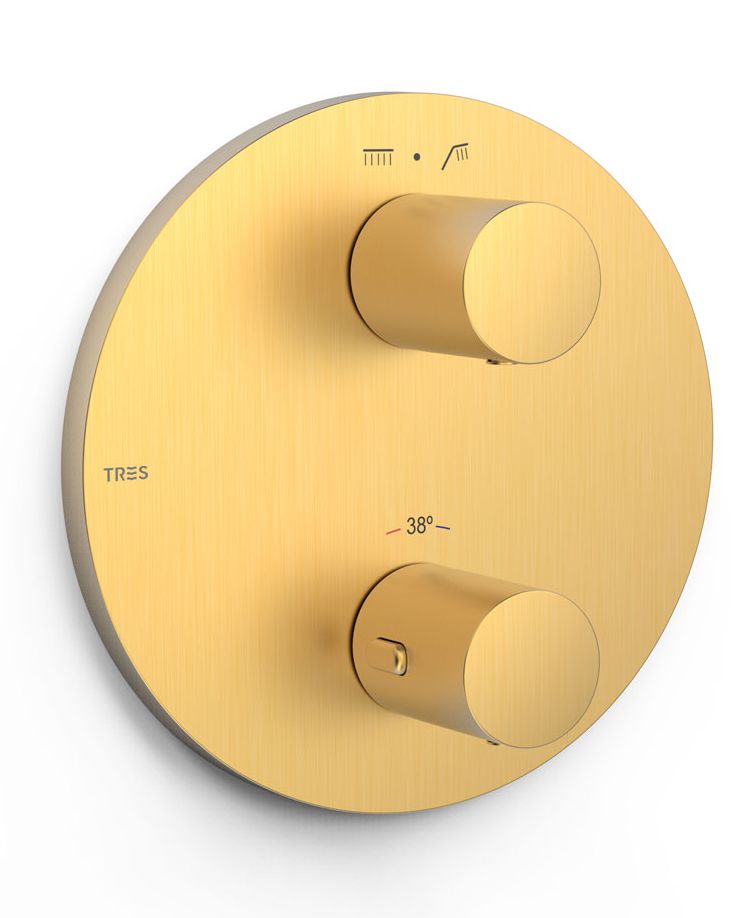 Tres Therm-Box kád és zuhany csaptelep süllyesztett igen arany 26225001OM