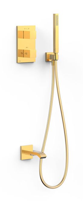 Tres Therm-Box kád és zuhany szett beépített termosztáttal arany 00625006OR