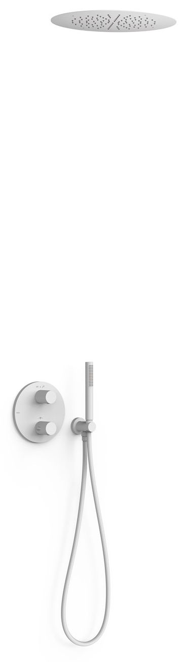 Tres Therm-Box zuhany készlet beépített termosztáttal trópusi zuhany opcióval fehér 26225005BM