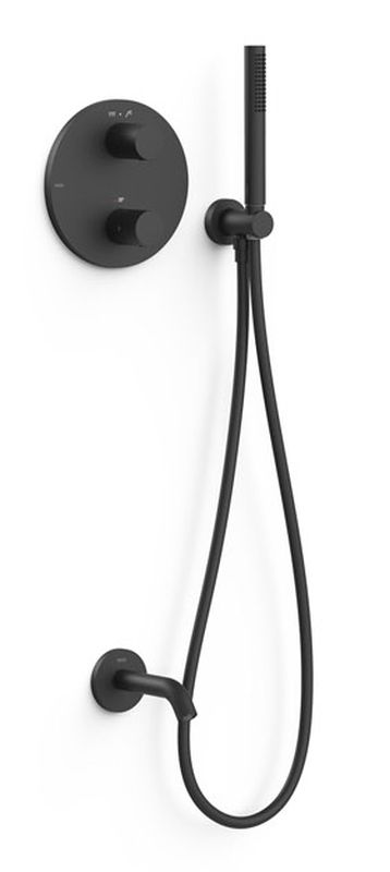 Tres Therm-Box kád és zuhany szett beépített termosztáttal fekete 26225006NM