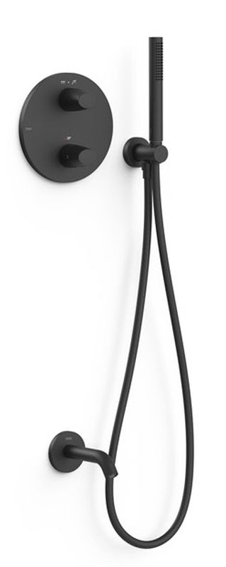 Tres Therm-Box kád és zuhany szett beépített termosztáttal fekete 28125006NM