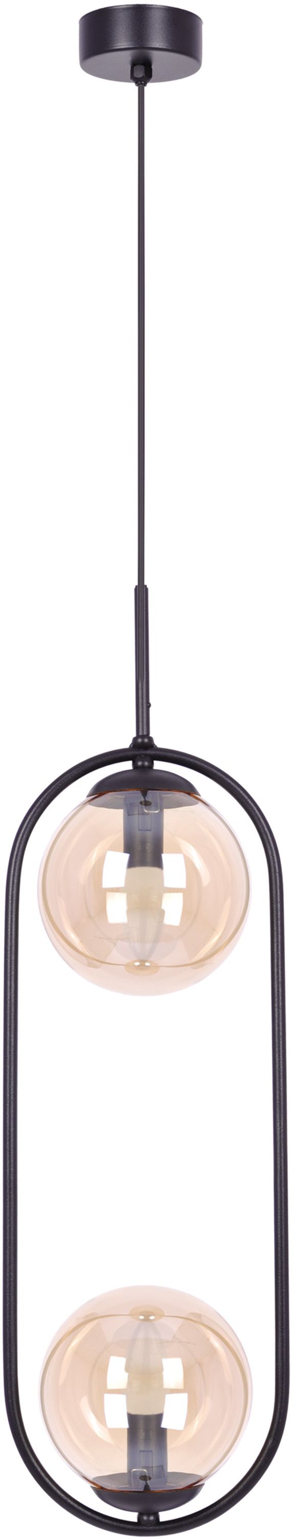 Kaja Venta függőlámpa 2x40 W fekete-borostyán K-5121