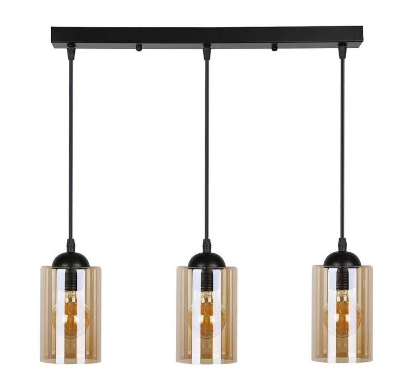 Candellux Bistro függőlámpa 3x40 W fekete-borostyán 33-00545